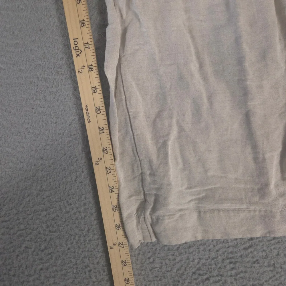 H&M Pants‎ Womens Small Straight-Leg Linen-Blend Drawstring Elastic Waist Pocket